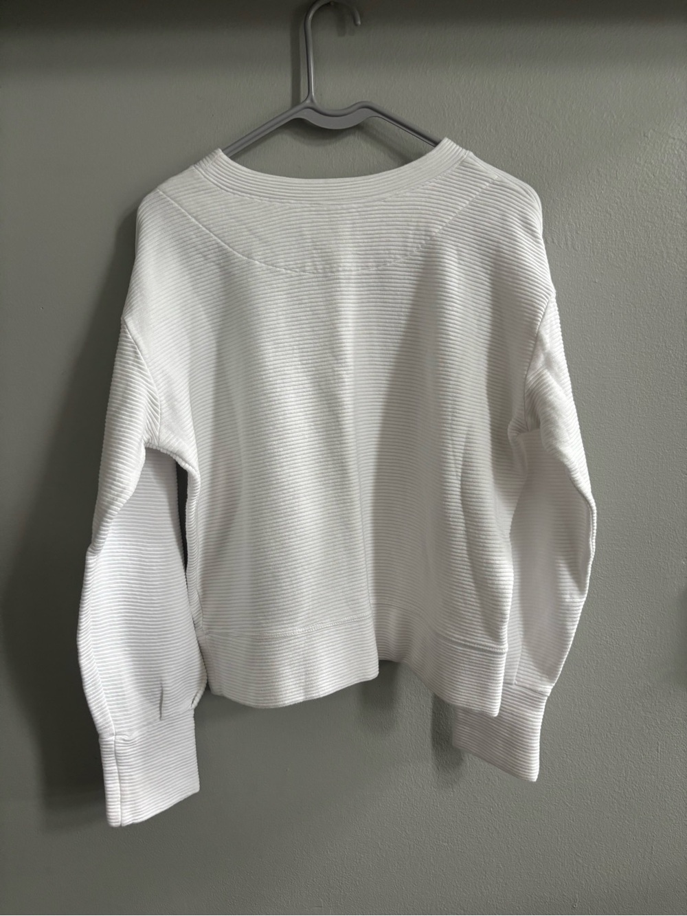 Albion White Ribbed Crewneck Sweater Large Womens